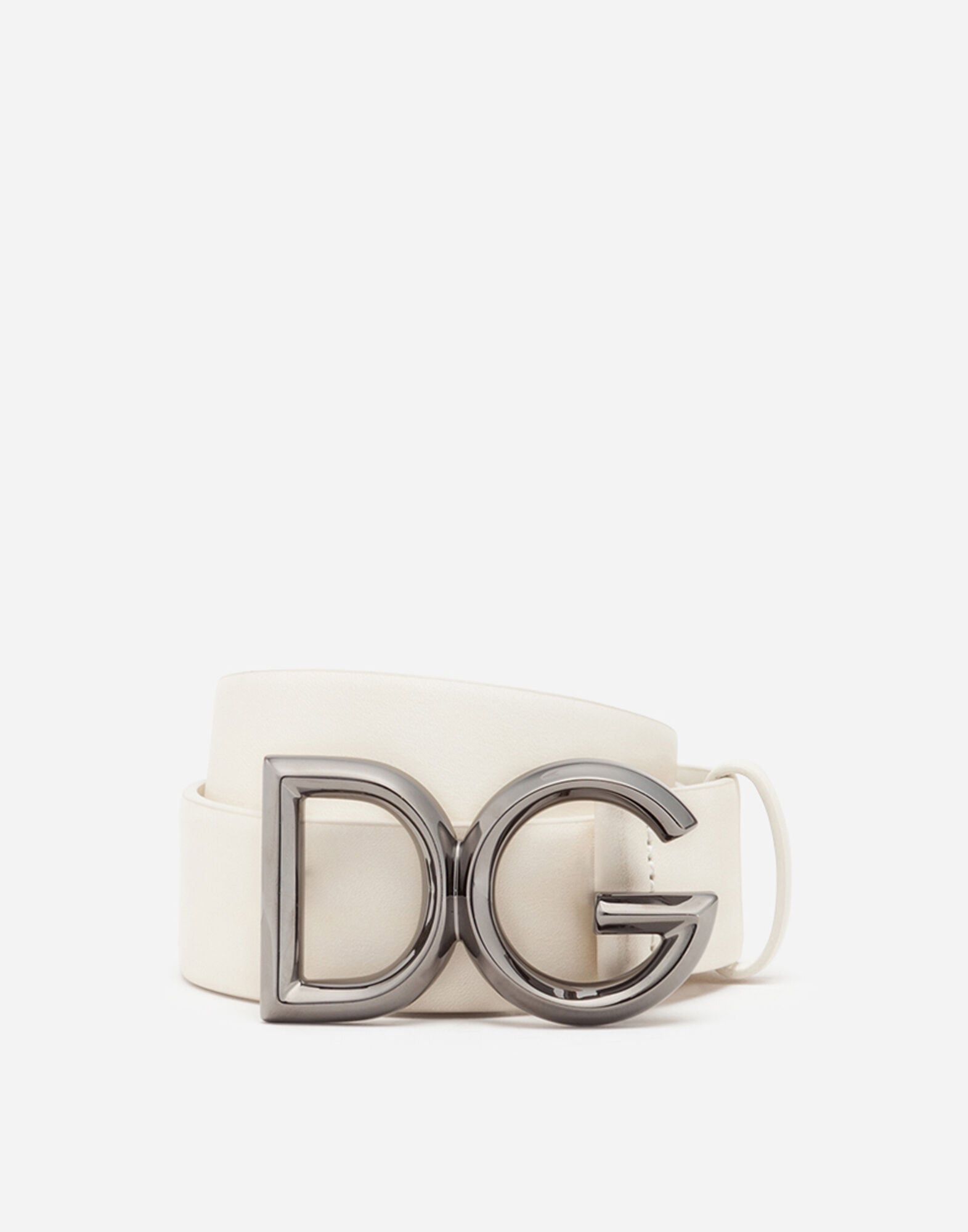 ホワイト/ルテニウムのメンズ ベルト ヴァケッタ DGロゴ | Dolce&Gabbana®