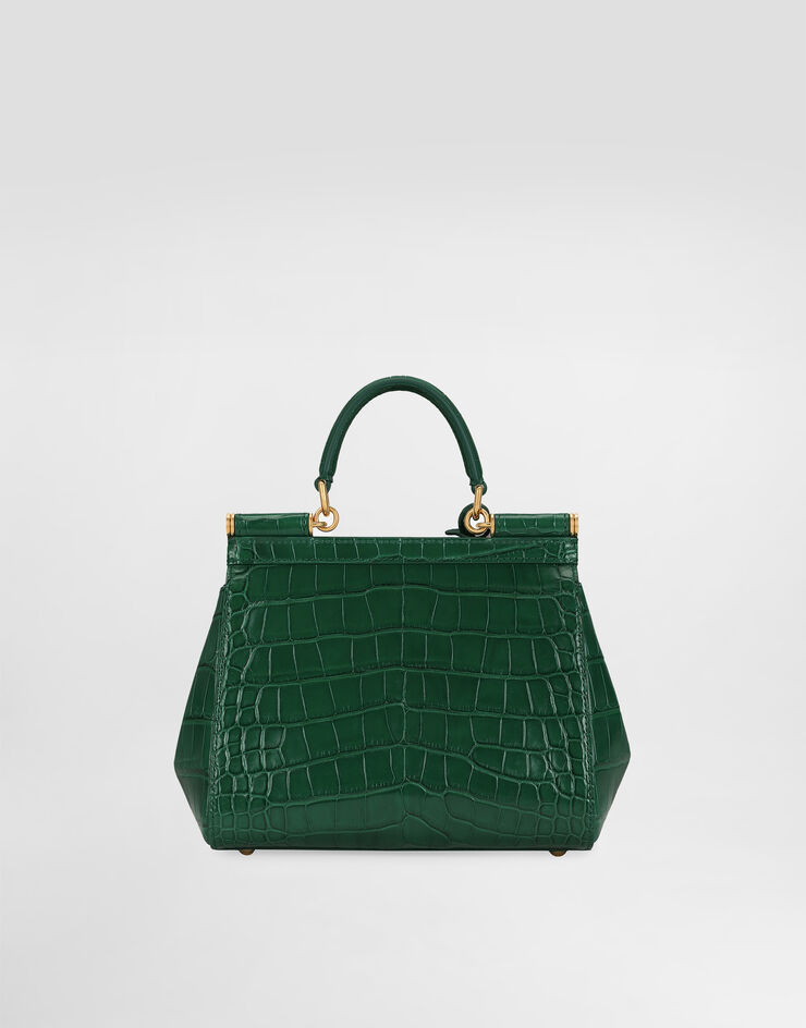 Dolce & Gabbana حقيبة يد سيسيلي متوسطة من جلد تمساح مطبعة BB6003B2EM0