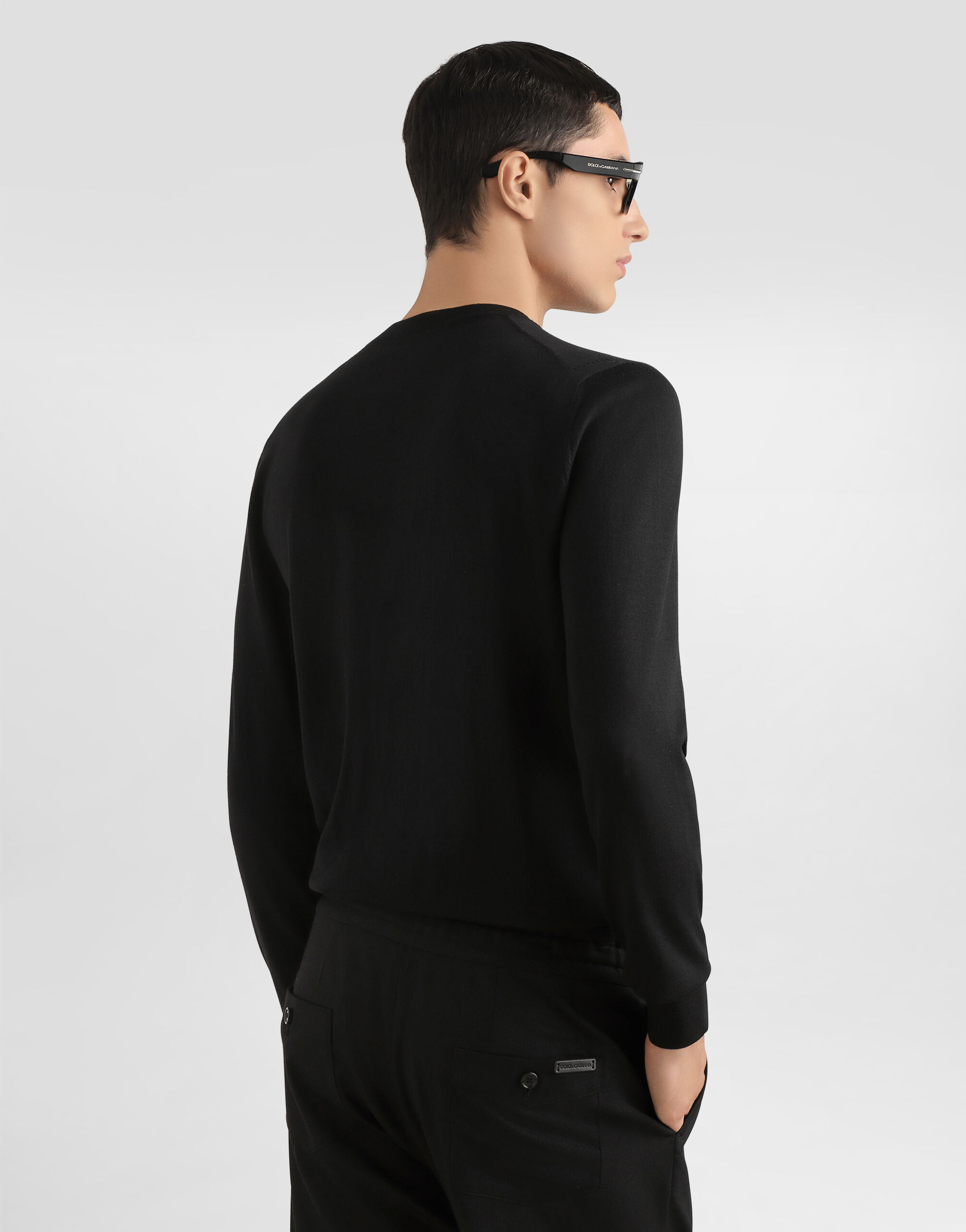 Wool pullover in Black for Men | Dolce&Gabbana® US