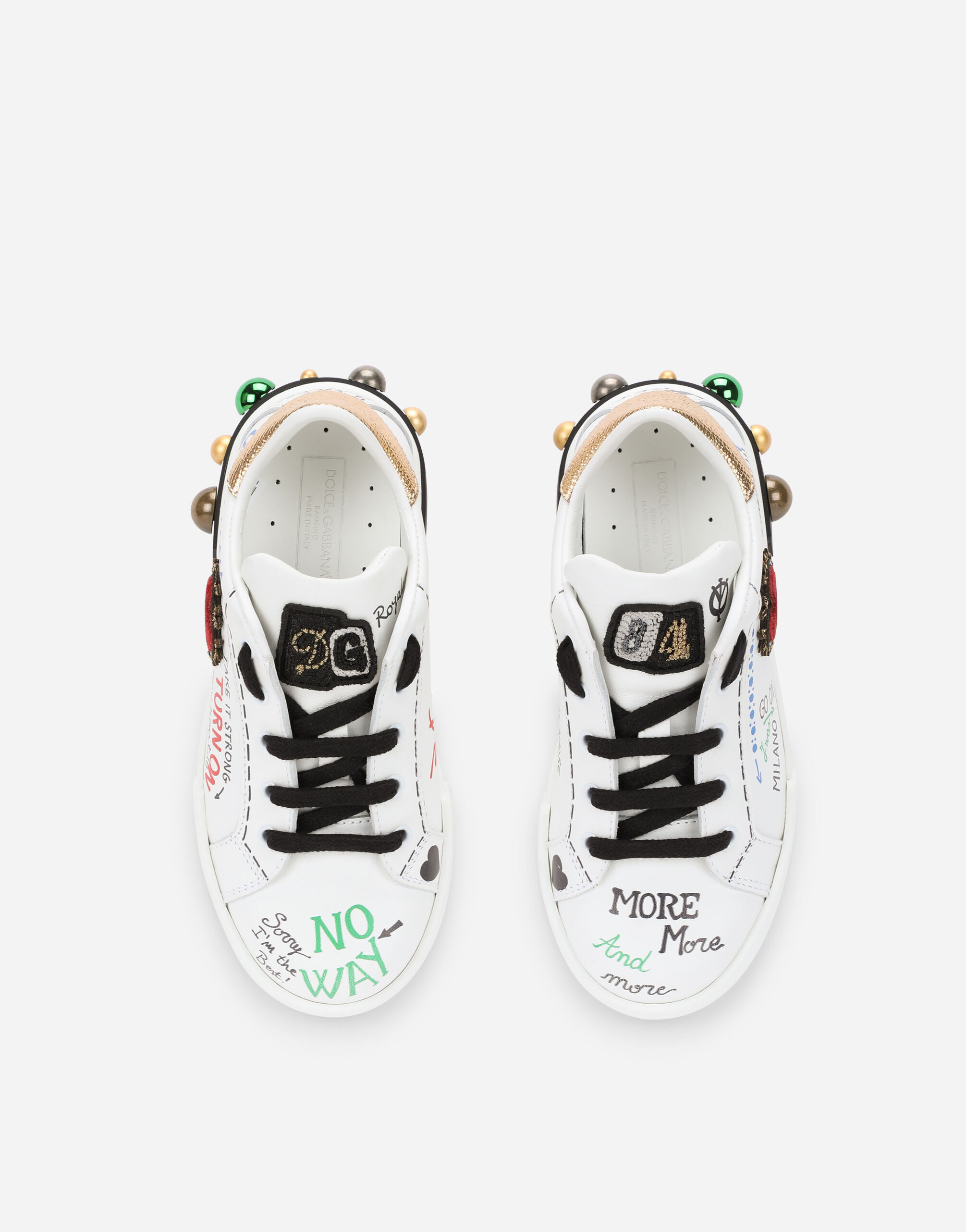 Calfskin Portofino DG King sneakers in Multicolor for