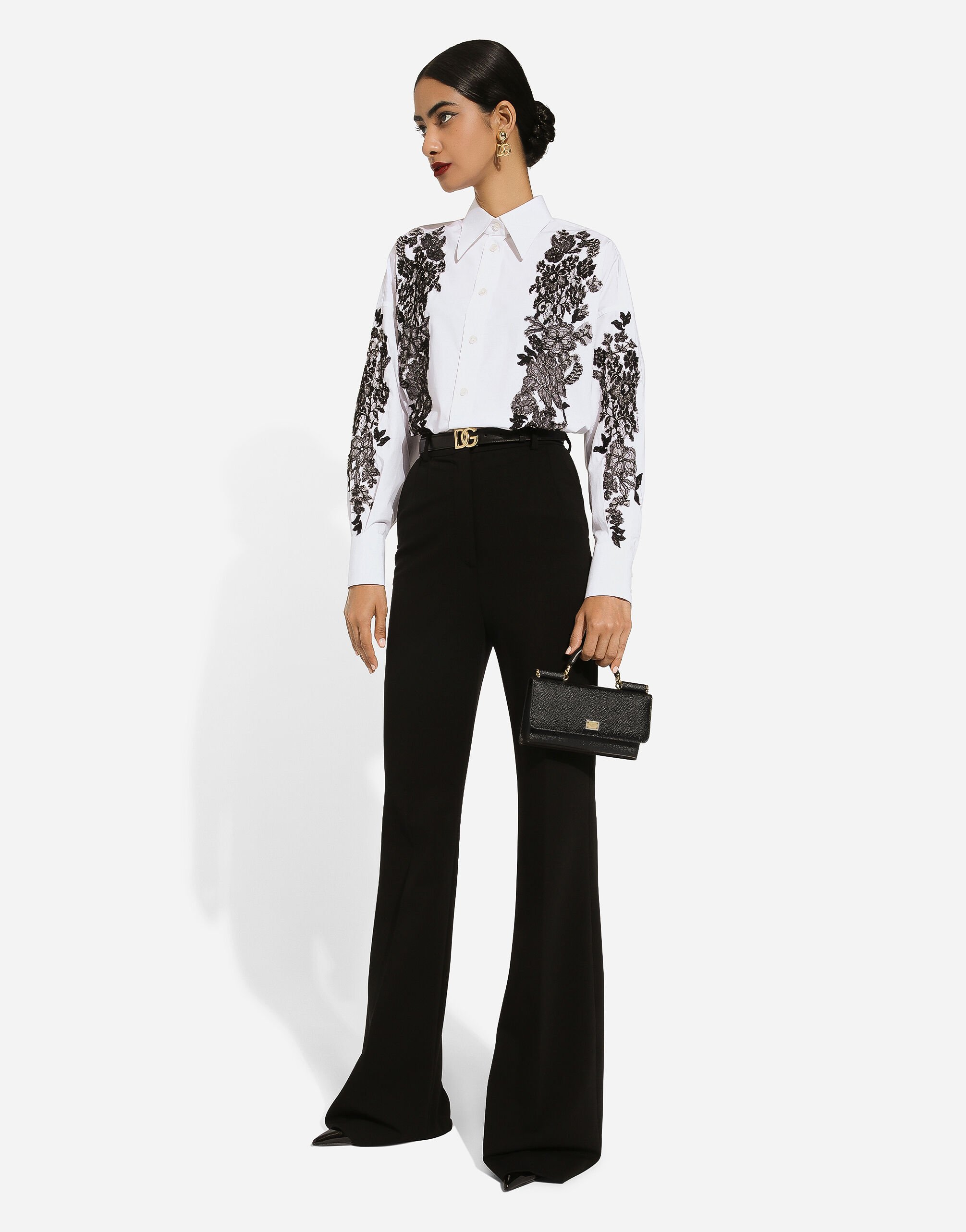 ハンドバッグ DOLCE & GABBANA CALFSKIN MINI BAG IN DAUPHINE PRINT Dauphine-print calfskin mini bag in Black for Women
