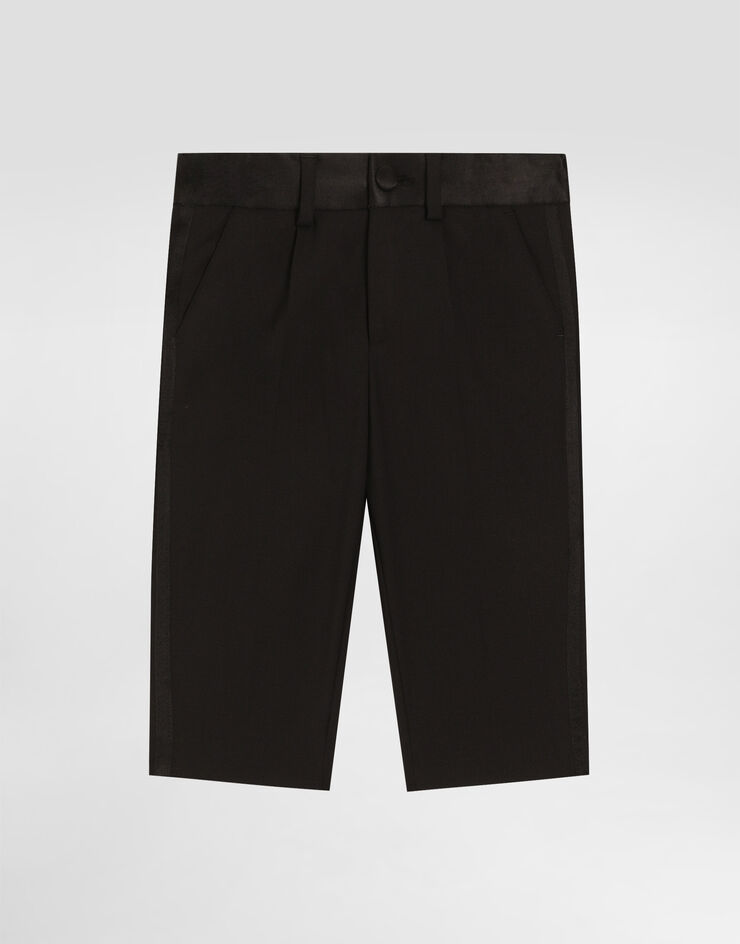 Dolce & Gabbana Single-breasted tuxedo suit in stretch wool Black L11U49FUBBG
