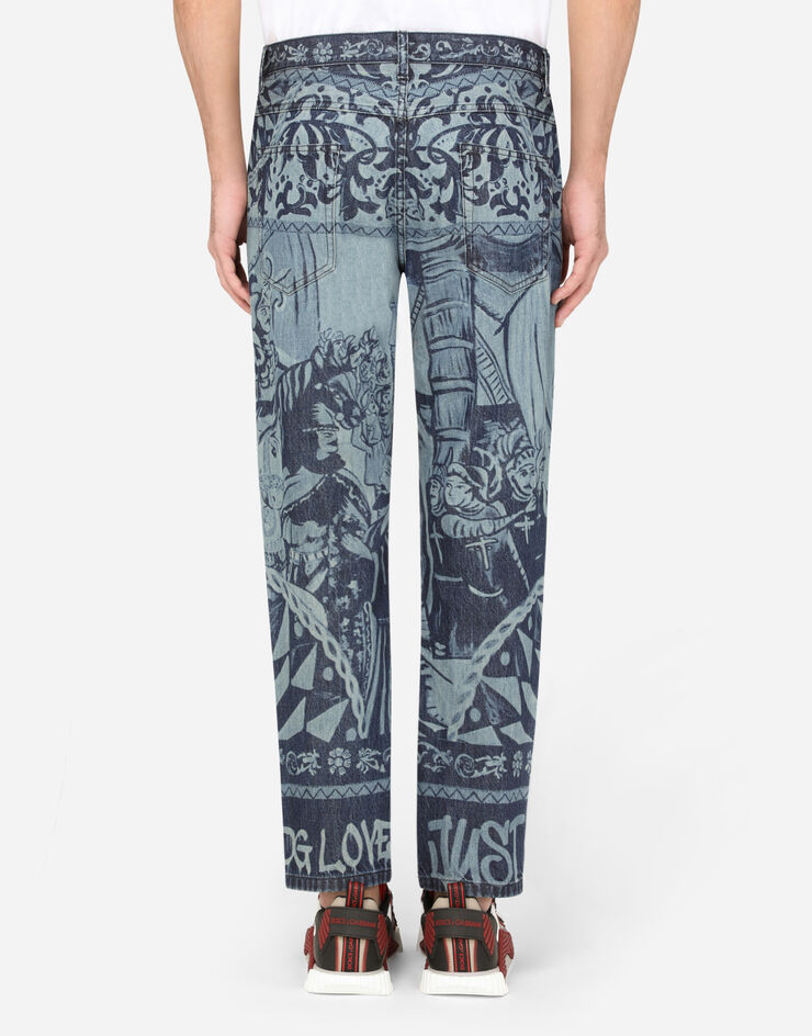Dolce & Gabbana Loose jeans with carretto patchwork print AZUL GYJDADG8EF5