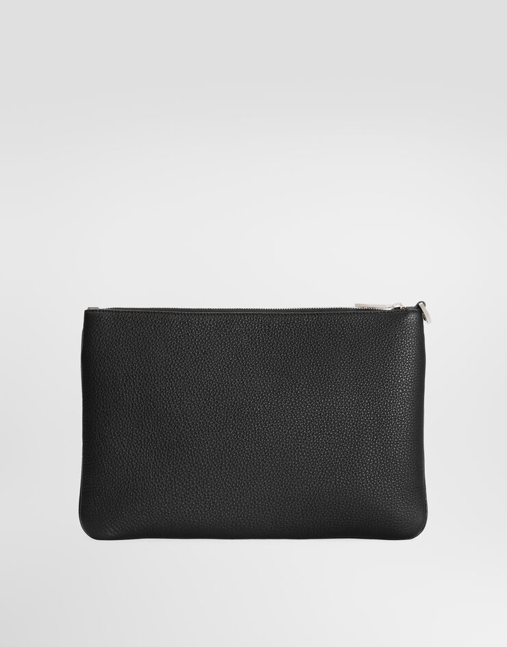 Dolce & Gabbana Calfskin toiletry bag with logo Dolce & Gabbana Calfskin toiletry bag with logo Black BP3294A0370
