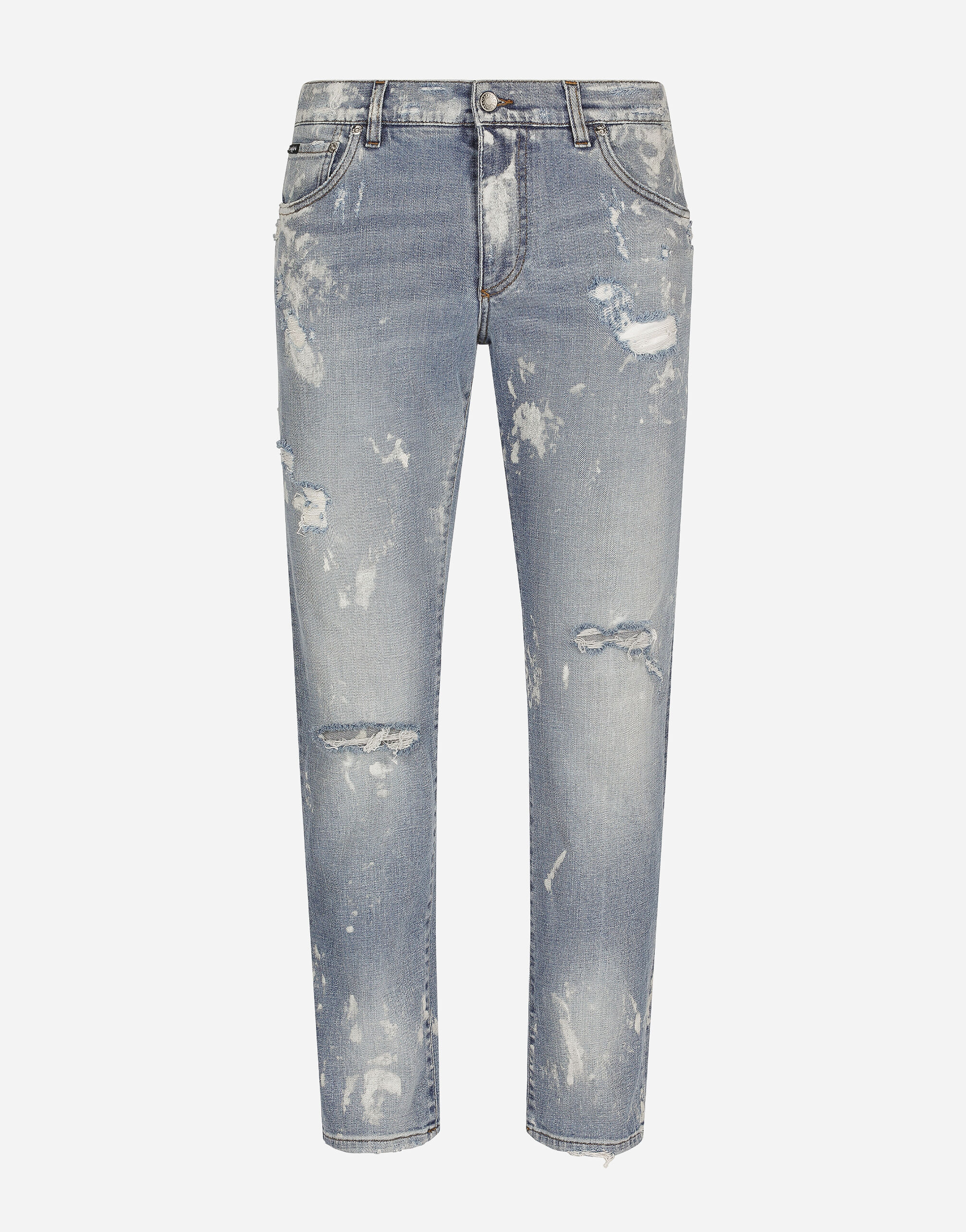 Dolce & Gabbana Bleached wash slim-fit stretch denim jeans Print BM2274AR700