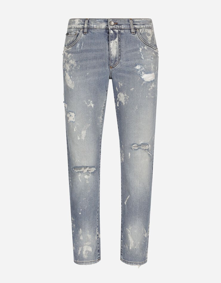 Dolce&Gabbana Jeans Slim aus Stretchdenim gebleicht gewaschen Mehrfarbig GY07CDG8JH0