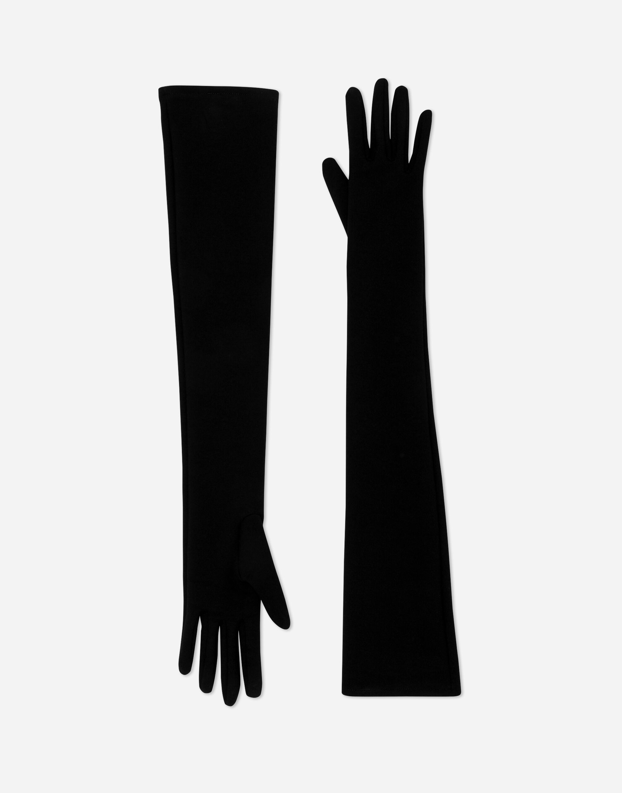 Dolce & Gabbana Long jersey gloves Black BI1261AW576
