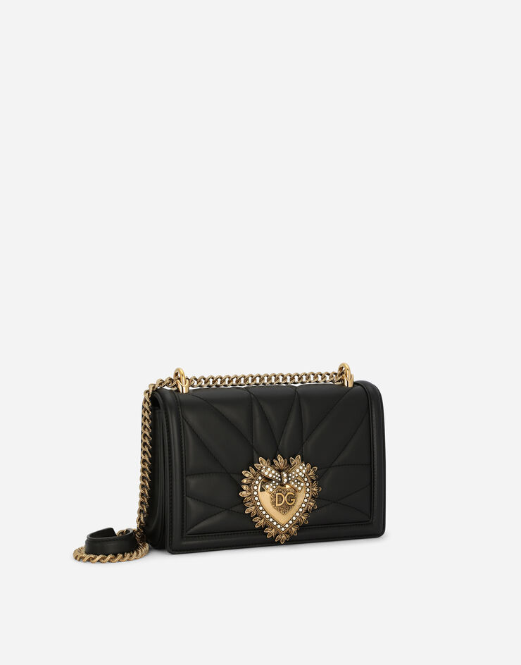 Dolce & Gabbana Medium Devotion bag in quilted nappa leather Black BB6652AV967