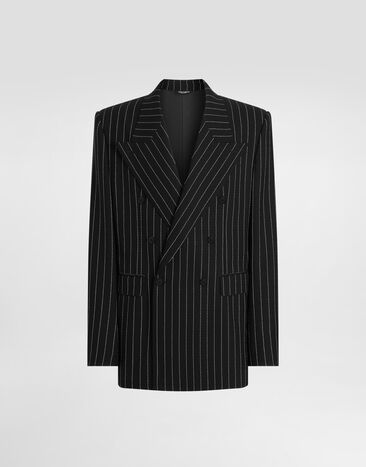 Dolce & Gabbana Double-breasted sicilia pinstriped wool jacket Multicolor G2VR4TFR22V