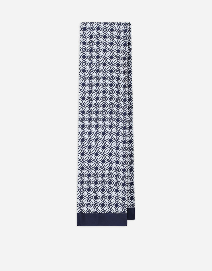 Dolce & Gabbana Silk scarf with print Blue GQ349EG0WRR