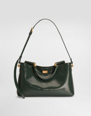 Dolce & Gabbana حقيبة يد Vittoria متوسطة من جلد عجل Green BB7896AZ000