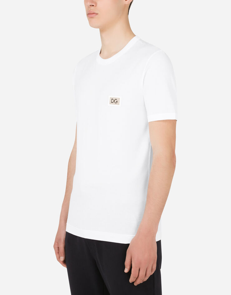Dolce & Gabbana Cotton T-shirt with D&G print WHITE G8IV0TG7RMH