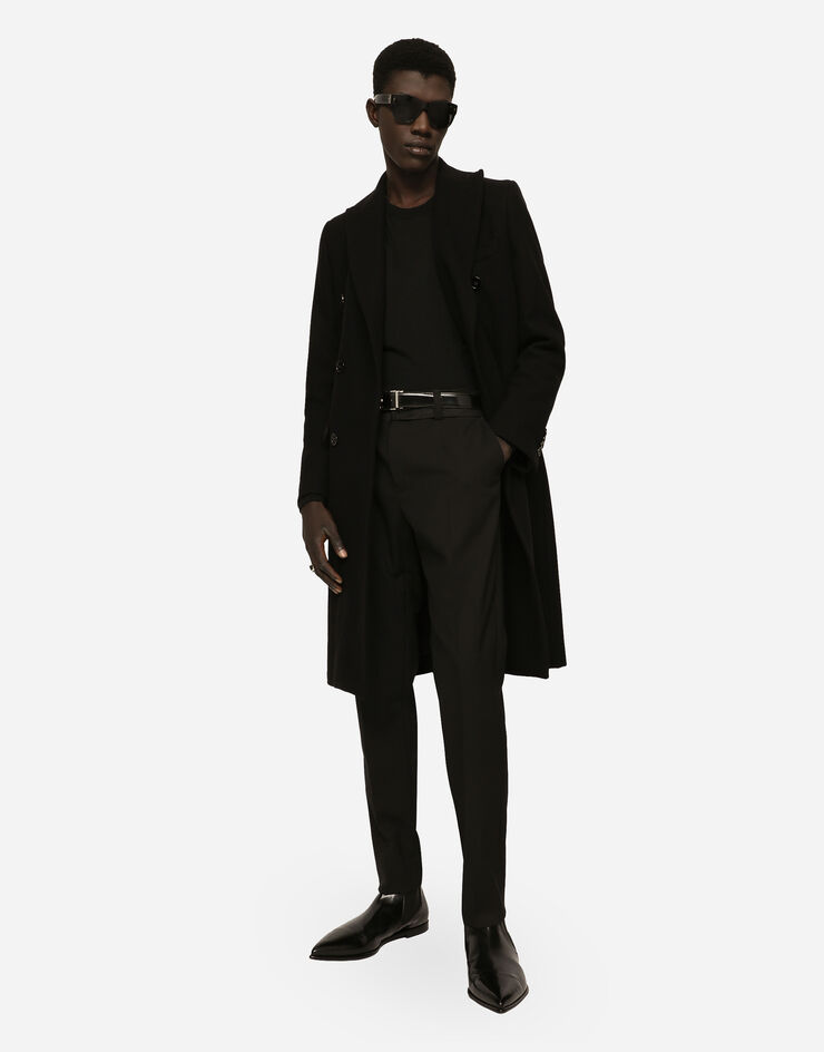 Dolce & Gabbana معطف صوف بصف أزرار مزدوج أسود G036JTHUMJ2