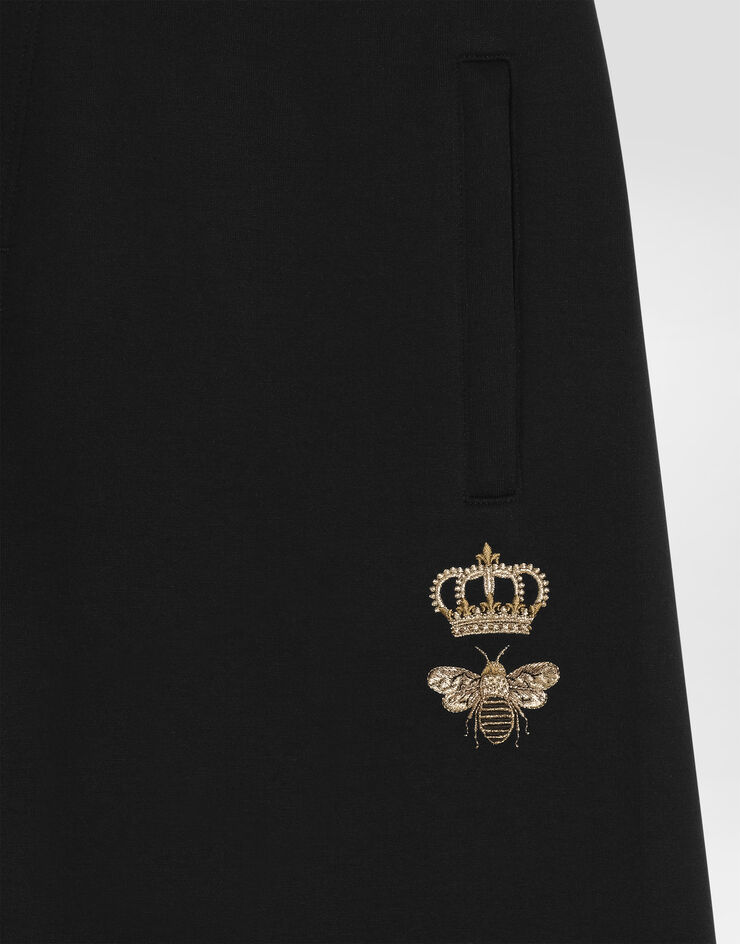 Dolce & Gabbana Stretch cotton shorts with branded tag Noir GVC4HTFUFMJ