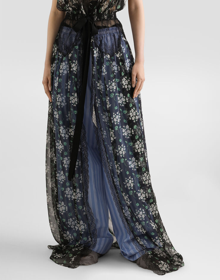 Dolce & Gabbana Geranium bouquets-print chiffon dressing gown Dolce & Gabbana Geranium bouquets-print chiffon dressing gown Multicolor F623HTIS12P