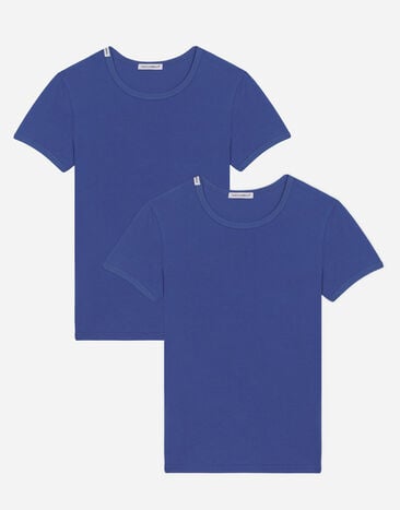 Dolce & Gabbana Lot de deux t-shirts à manches courtes en jersey Noir L4J702G7OCU