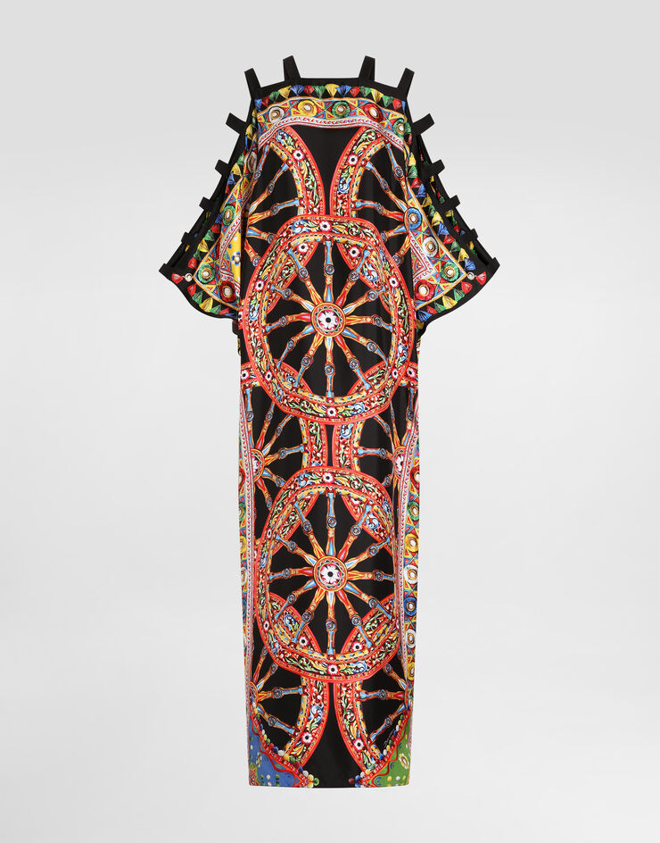 Dolce & Gabbana Carretto-print twill kaftan dress Multicolor F623ETGDDZE