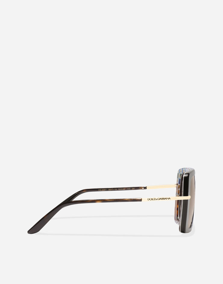 Dolce & Gabbana DNA Sunglasses Havana on  carretto print VG4491VP713