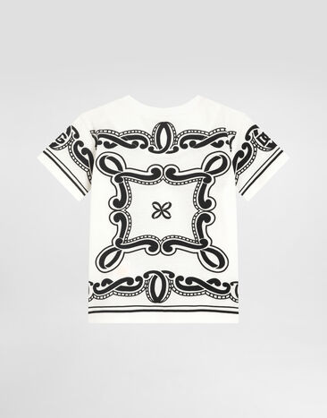 Dolce & Gabbana Jersey T-shirt with bandanna print Print L1JT7WII7FY