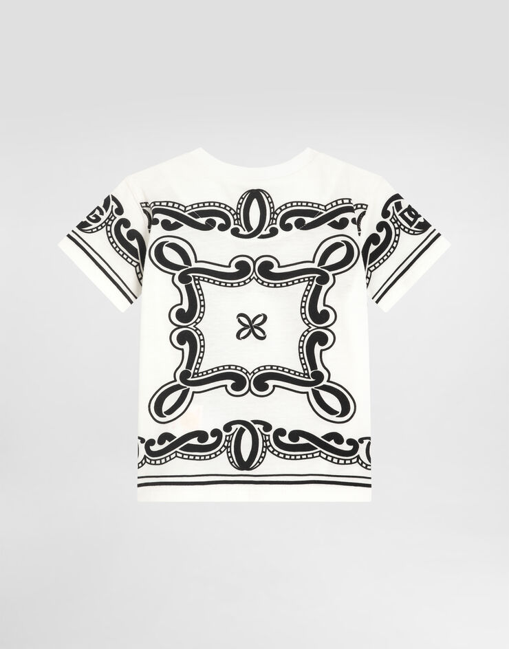 Dolce & Gabbana Jersey T-shirt with bandanna print Print L1JT7WII7FY