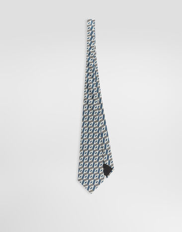Dolce & Gabbana Krawatte aus Jacquard mit Rautenmotiv Mehrfarbig GT160EG0JTN