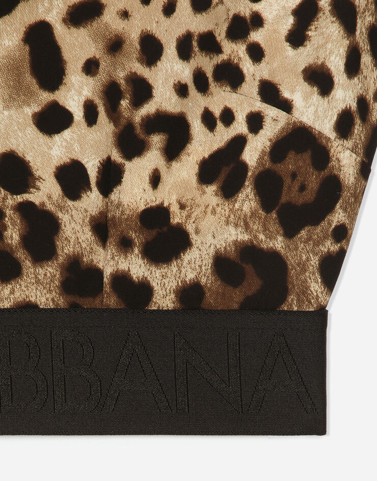 Dolce & Gabbana Leopard-print charmeuse top Animal Print F772ETFSADD