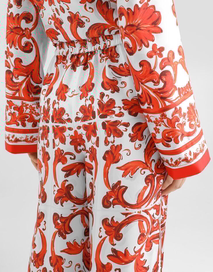 Dolce & Gabbana Majolica-print silk trousers Multicolor FTDBNTGDDRE