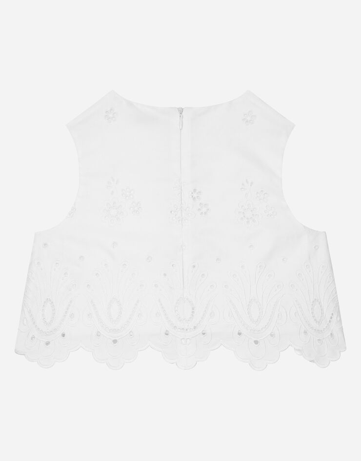Dolce & Gabbana ポプリン＆カットワーク トップ White L51N69FG5BL