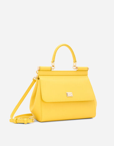 Dolce & Gabbana Small Sicily handbag in dauphine calfskin Yellow BB6003A1001