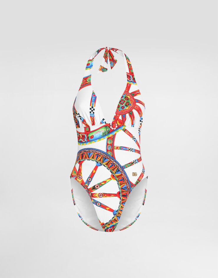 Dolce & Gabbana مايوه قطعة واحدة بطبعة carretto Multicolor O9C27JON0HE