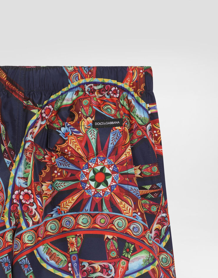 Dolce & Gabbana Carretto-print canvas swim boxer shorts Multicolor L4J818ON0HZ