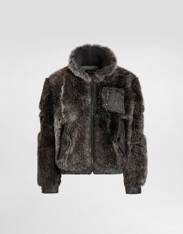 Dolce & Gabbana Single-breasted shearling coat Brown G9BUULGJ849