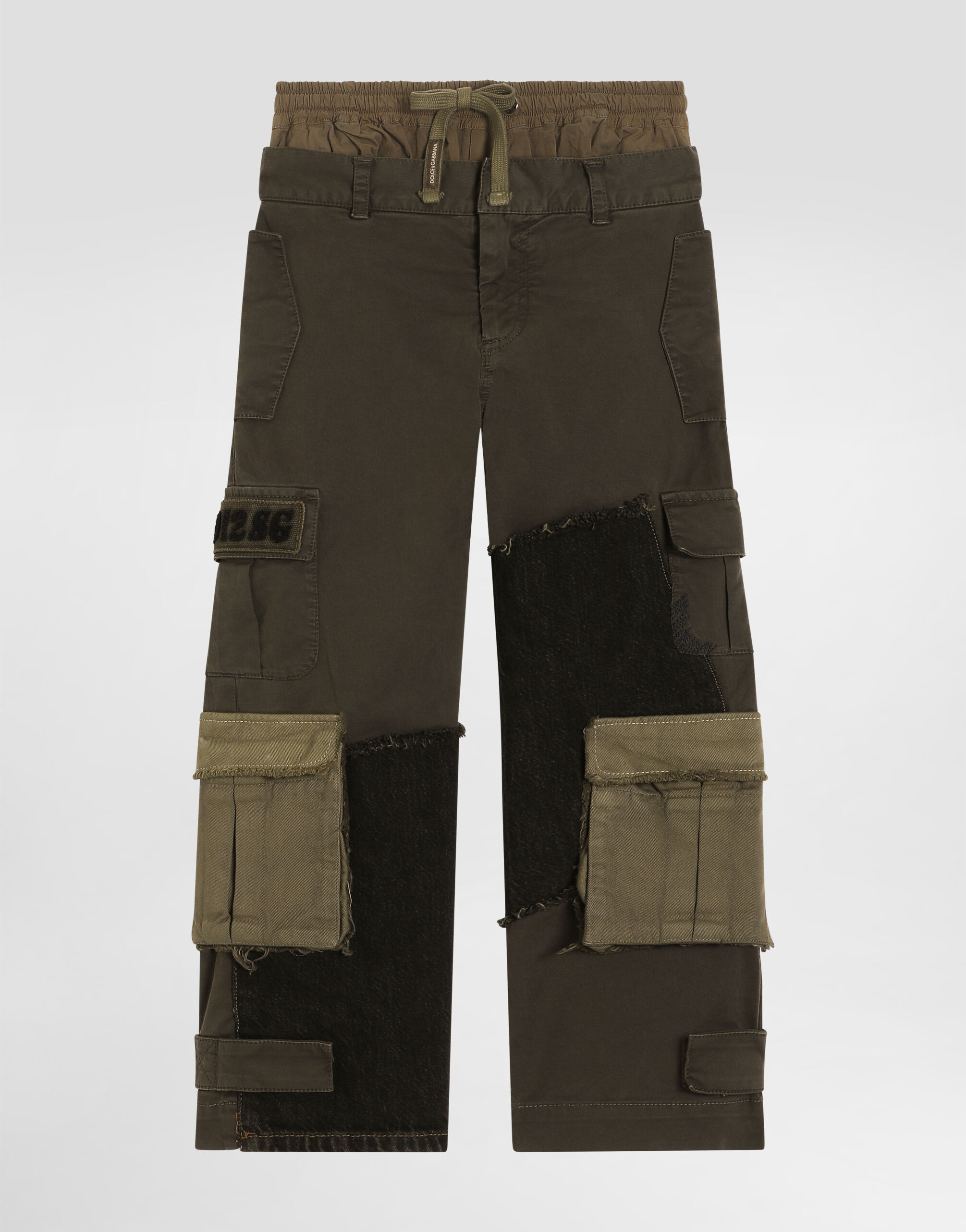 Gabardine and canvas trousers in Multicolor for Boys | Dolce&Gabbana®