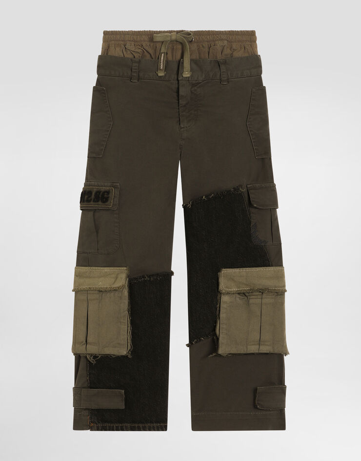 Dolce & Gabbana Gabardine and canvas trousers Multicolor L45P30G7P0M