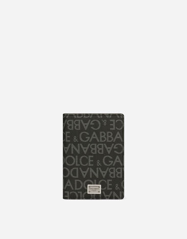 Dolce & Gabbana حافظة جواز السفر من جاكار مطلي أسود BP3309A8034