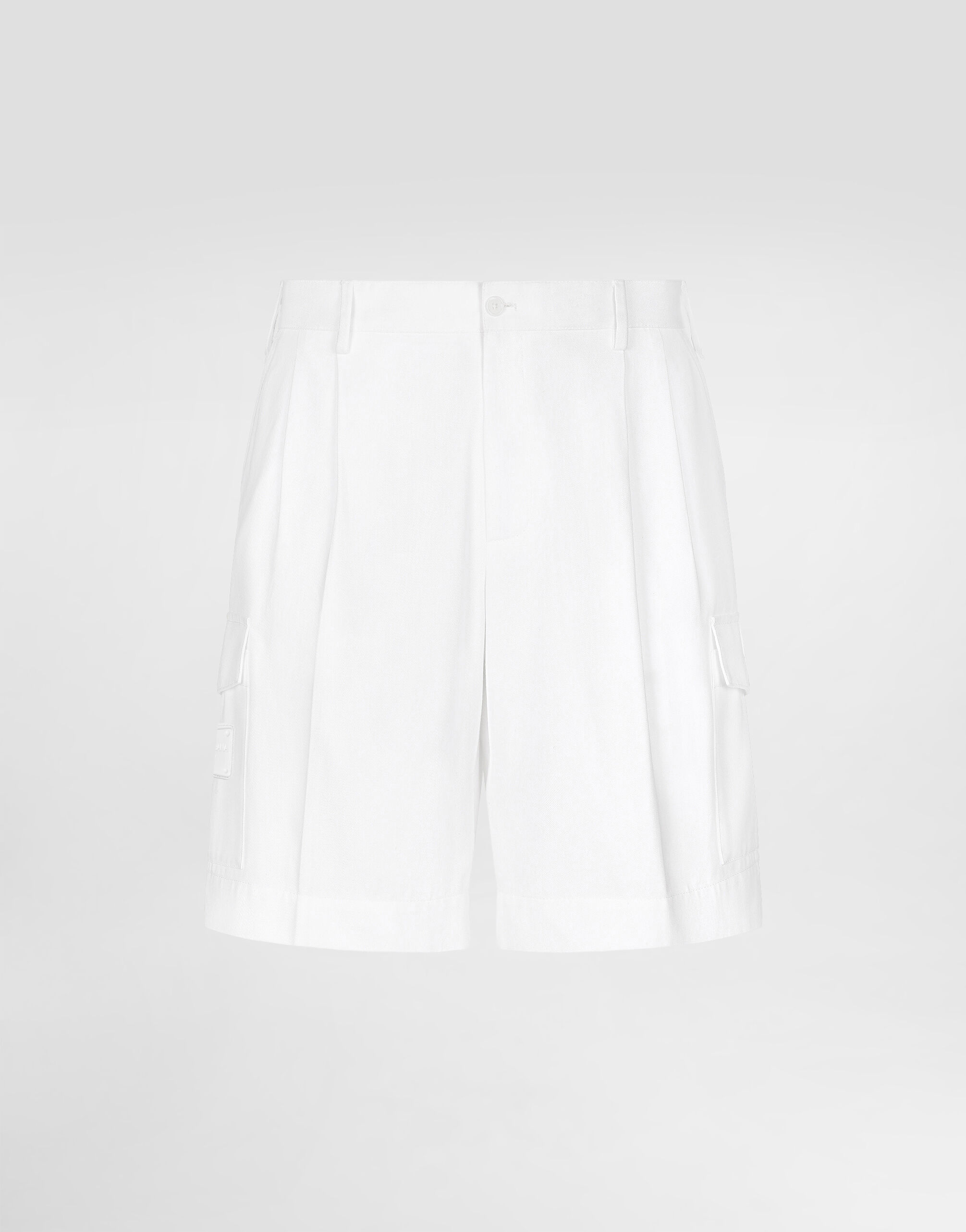 Gabardine shorts with side pockets in White for Men