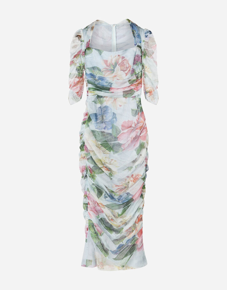 Dolce & Gabbana FLORAL-PRINT TULLE MIDI DRESS FLORAL PRINT F6XD3TFSEHI