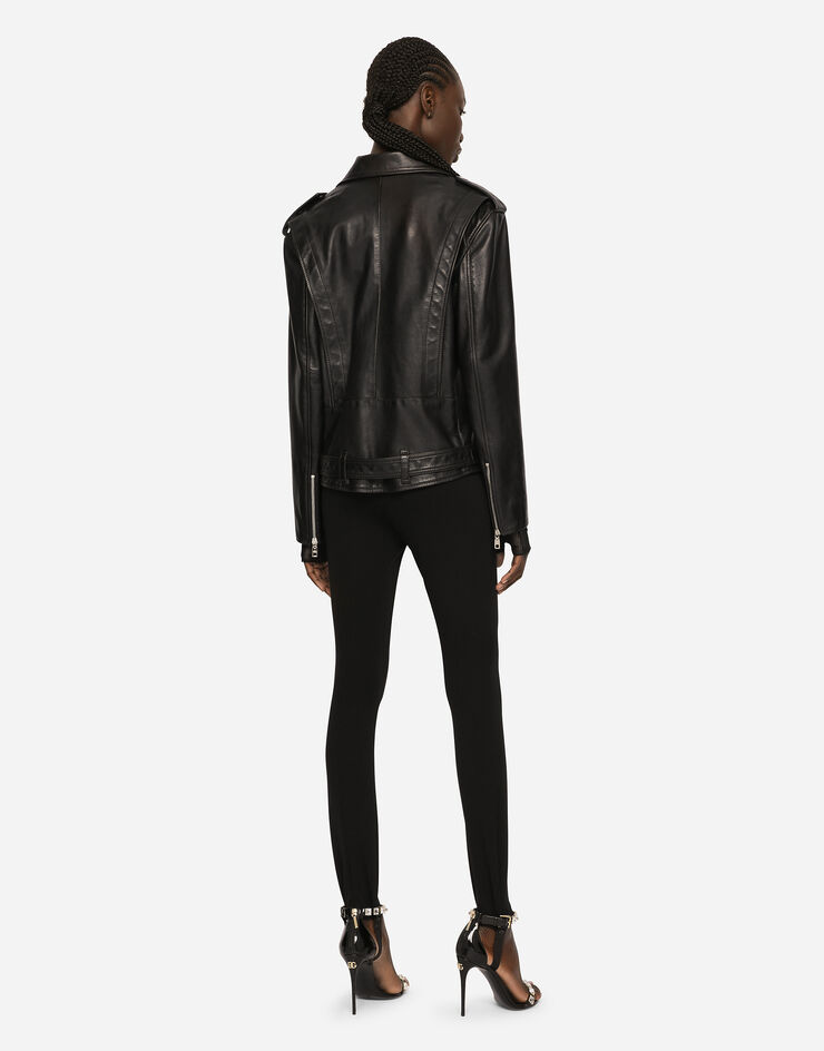 Dolce & Gabbana Leather biker jacket Black F9P52LHULRK