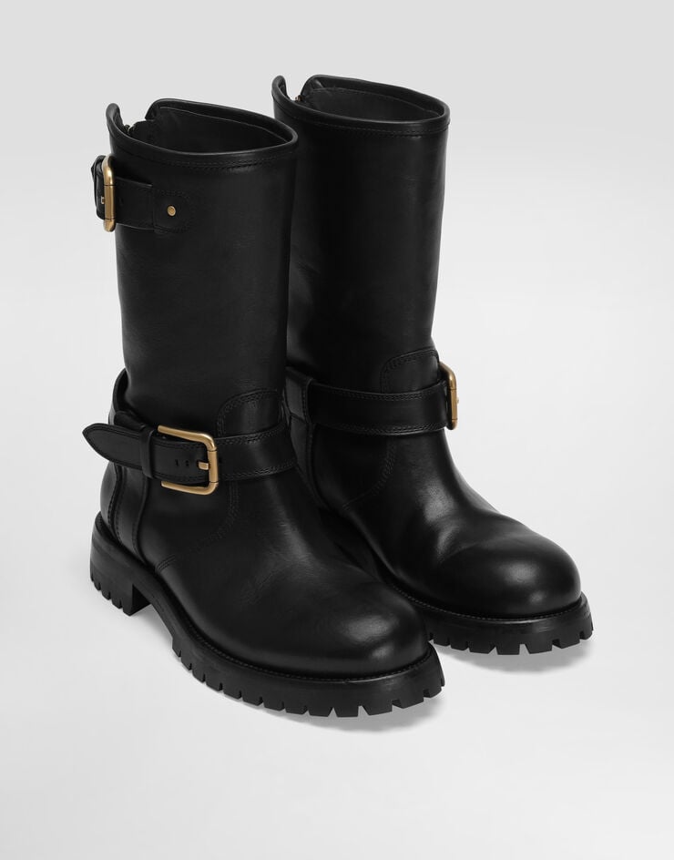 Dolce & Gabbana 皮革机车靴 黑 CT1081AW352