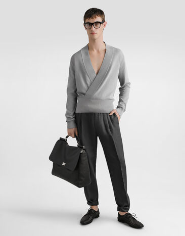Dolce & Gabbana Linen canvas jogging trousers Grey GP12QZFU4MF