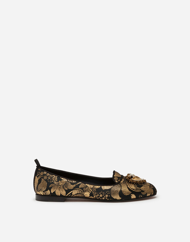 Dolce & Gabbana Jacquard Devotion slippers GOLD/SCHWARZ CP0146AJ765