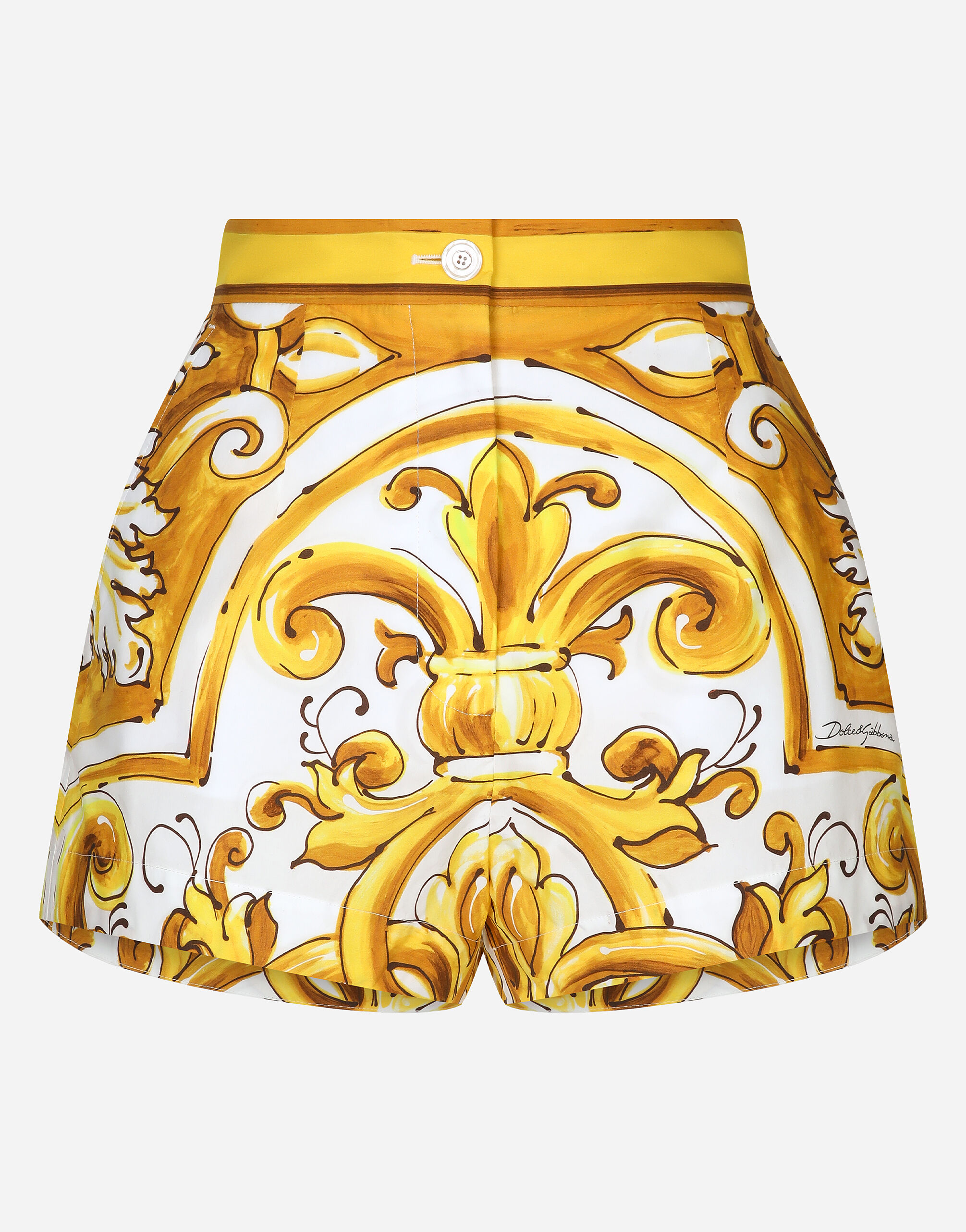 Dolce & Gabbana Short en popeline de coton à imprimé majoliques Imprimé F6ADLTHH5A0