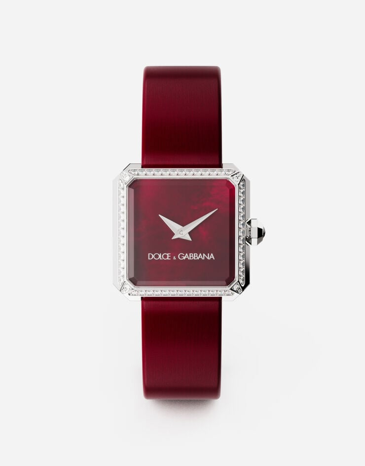 Dolce & Gabbana Sofia steel watch with colorless diamonds Бордовый WWJC2SXCMDT