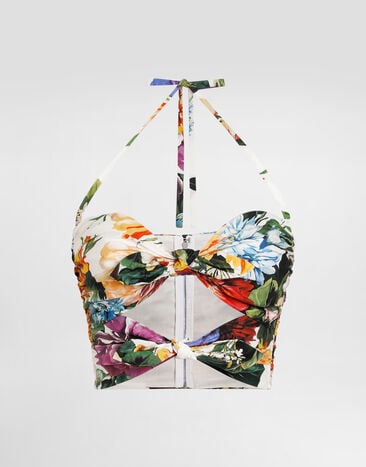 Dolce & Gabbana Flower bouquet-print poplin top Print F7AZ5THS5TR