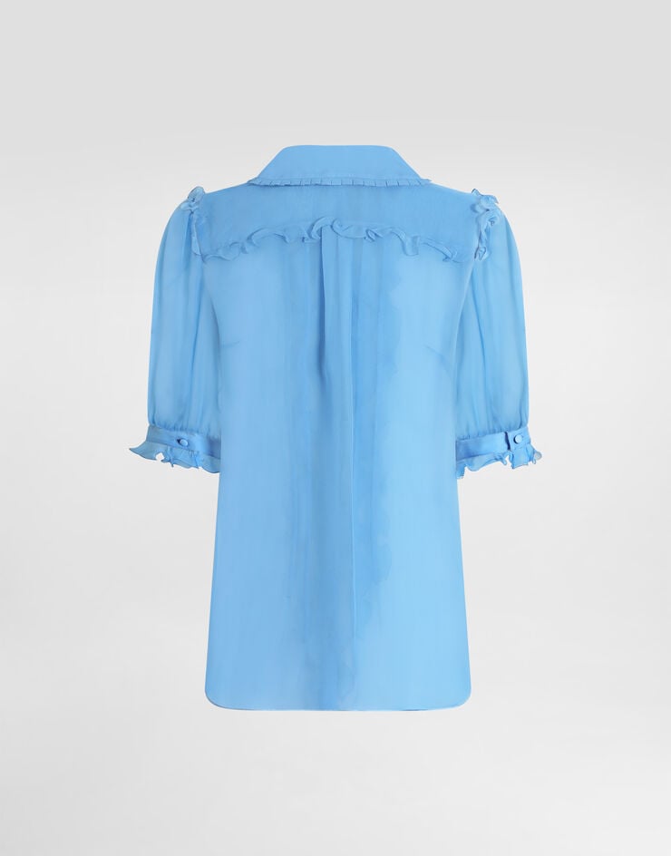 Dolce & Gabbana Silk chiffon shirt Azure F5U03TFU1UR