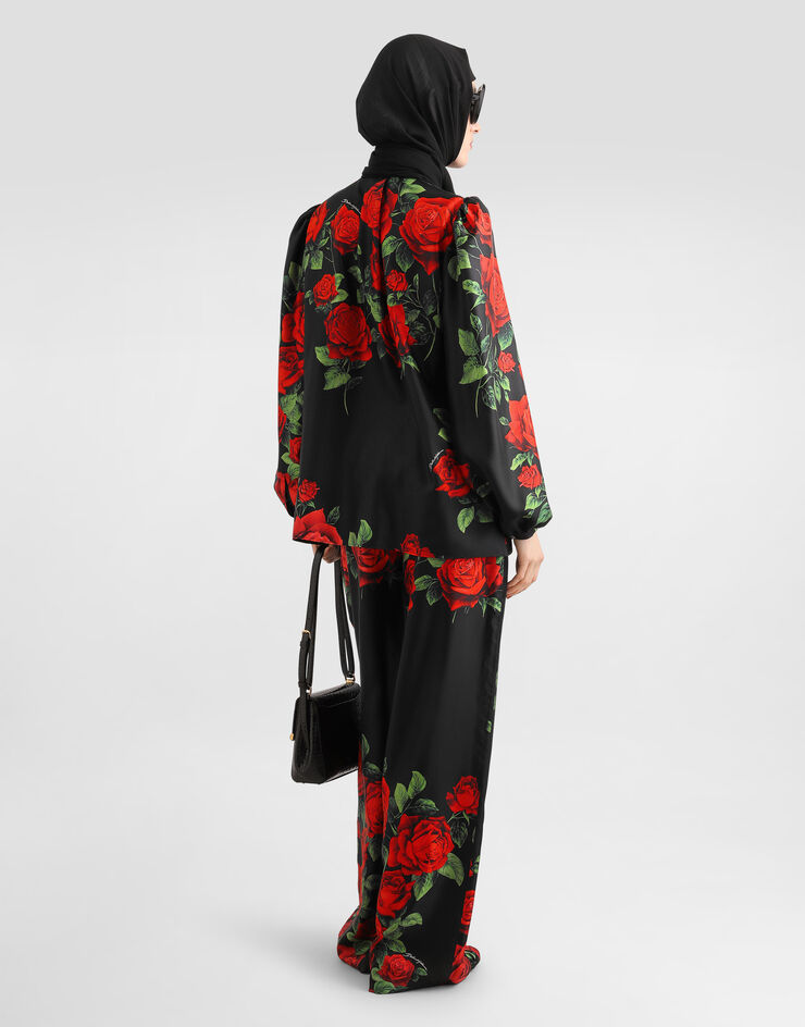 Dolce & Gabbana Rose-print vanity silk trousers Dolce & Gabbana Rose-print vanity silk trousers Multicolor FTDNCTIS137