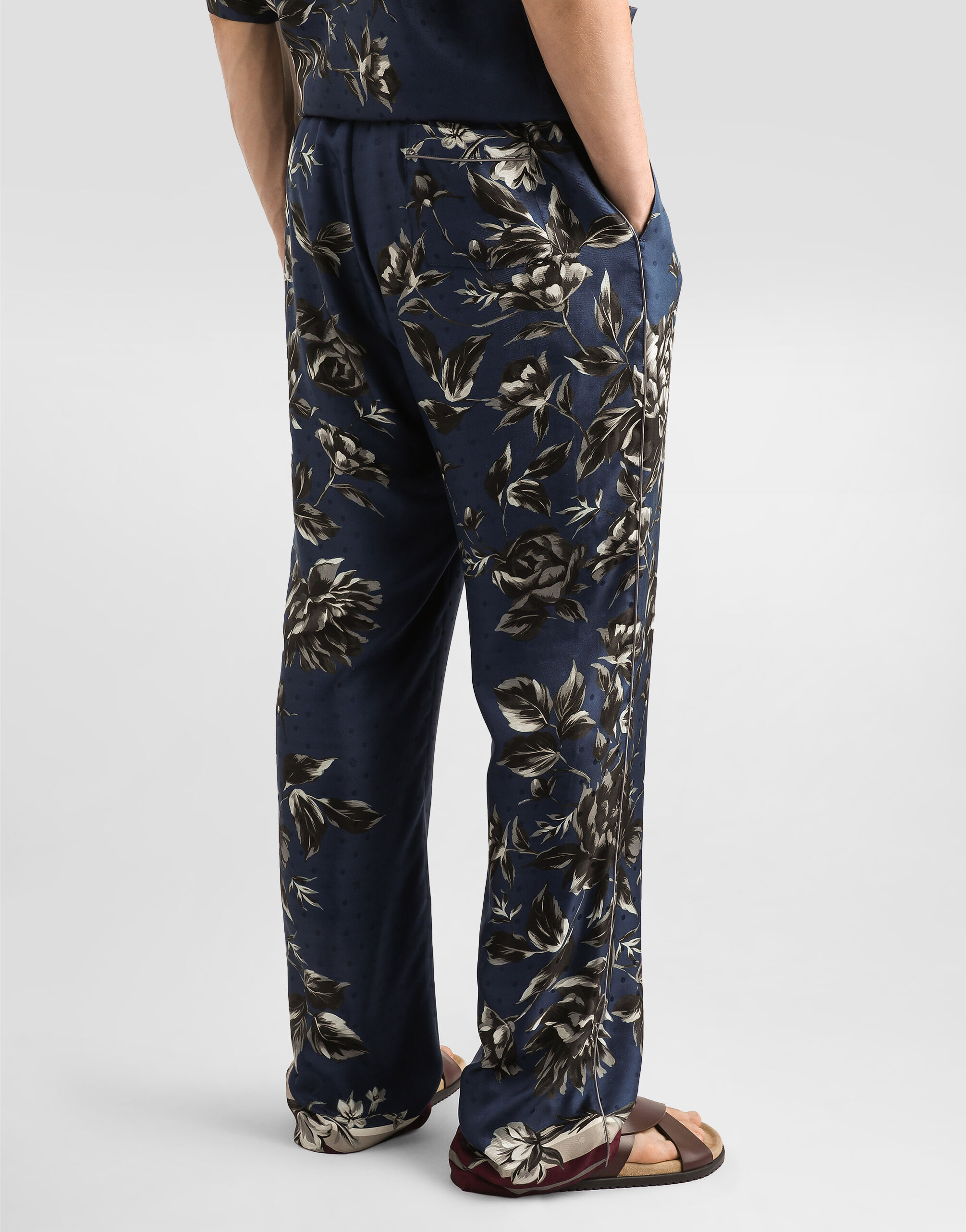 Peony-print vanity twill trousers - thumbnail 5