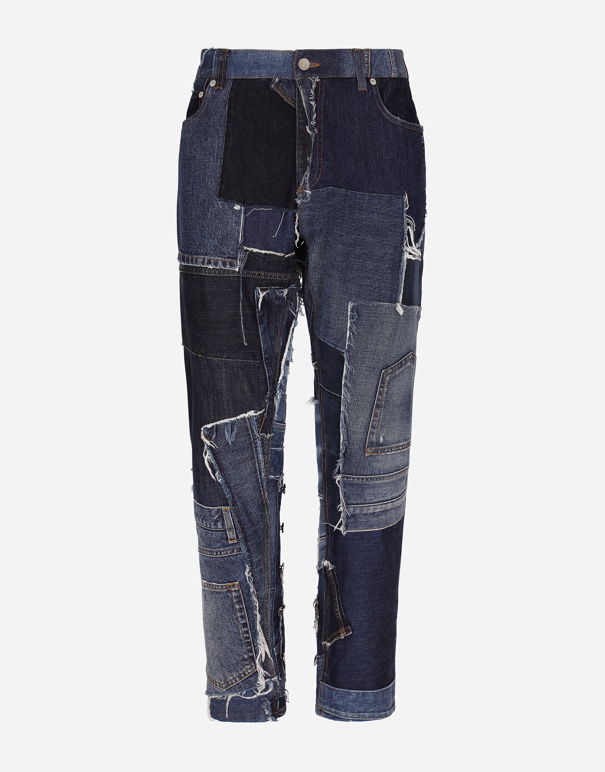 Dolce & Gabbana Loose stretch patchwork denim jeans Multicolor G9WW1DGF569