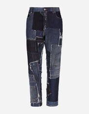 Dolce & Gabbana Loose stretch patchwork denim jeans Blue GH590AFJFAT