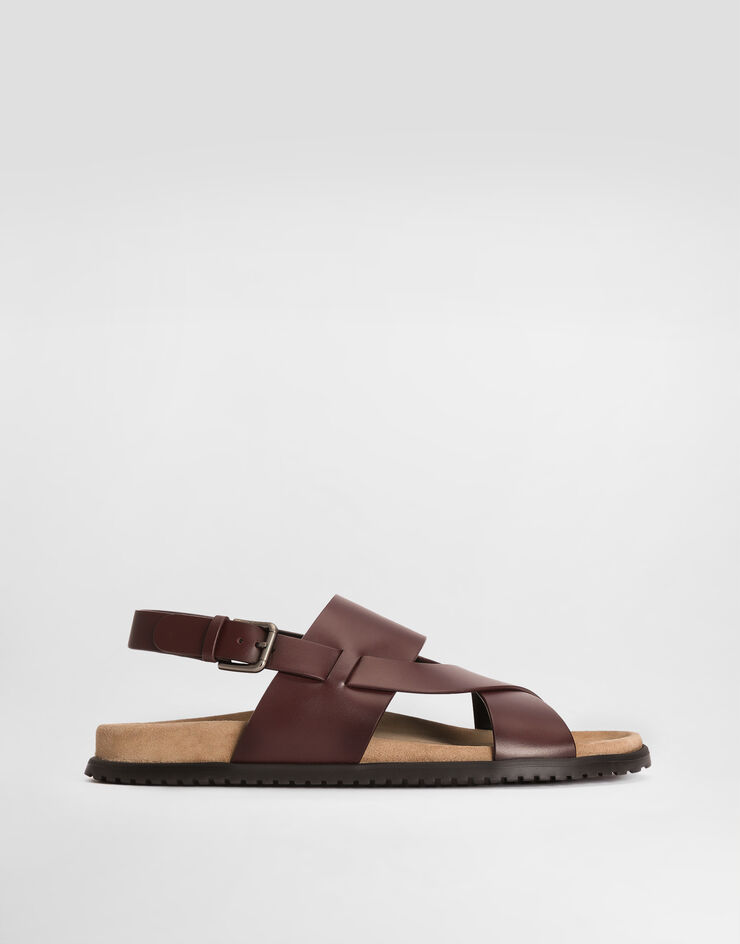 Dolce & Gabbana DG casual calfskin sandals Bordeaux A80568A0118